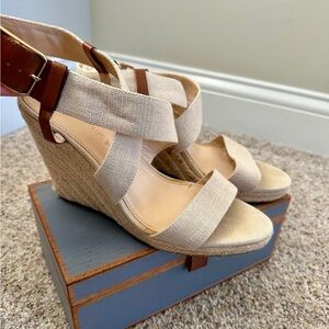 Banana Republic Cream Wedge Sandals